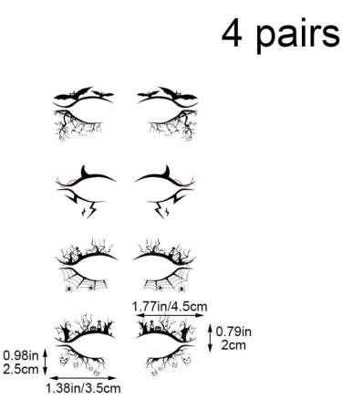 4 Pairs/set Halloween Eyeliner Stickers Eye Shadow Lining Stickers Halloween Eye Shadow Stickers Kit for Women Style2 - Buy Online on SooperMarket.com