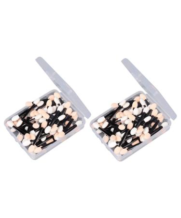 Mikinona 100 Pcs Eyeshadow Makeup Makeup Tools Makeup Application Brushes Cosmetic Size 2 Black