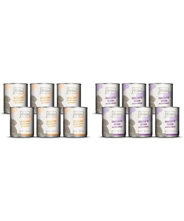 Mjamjam - Premium wet food for cats - juicy chicken on delicious carrot & premium wet food for cats - tasty turkey on delicious carrot bundle with wet feed 800 g (6 Pack)