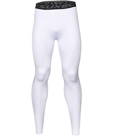 ARSUXEO Men's Compression Tights Running Pants Baselayer Legging - White, Size Medium - Buy Online on SooperMarket.com