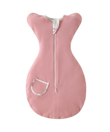 ZIGJOY Baby Swaddle Transition Sleeping Bag 0.5 TOG Baby Wearable Blanket with 2-Way Zipper 100% Cotton Lightweight Newborn Swaddle Sack for Better Sleep Pink 3-6 Months Pink 3-6 Months