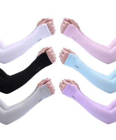 Moguxb unisex arm sleeve 6 pair sports sleeves cycling armlings non -slip anti uv running armlings 6 colors arm sleeves for all outdoor sports protection for the skin for women men