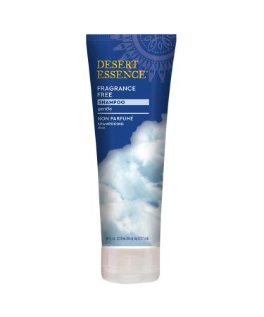 Desert Essence Organic Fragrance Free Shampoo - 8 fl oz - 2 Pack - Pure Unscented - w/Aloe Vera Jojoba Oil Pro-Vitamin B5 - Calms Soothes Sensitive Scalp - Nourishing Revitalizing - No Parabens