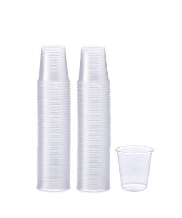 100 Pack 3 oz. Clear Plastic Cups, Small Disposable Bathroom, Mouthwash Polypropylene Cups 100 - Clear 3.0 ounces