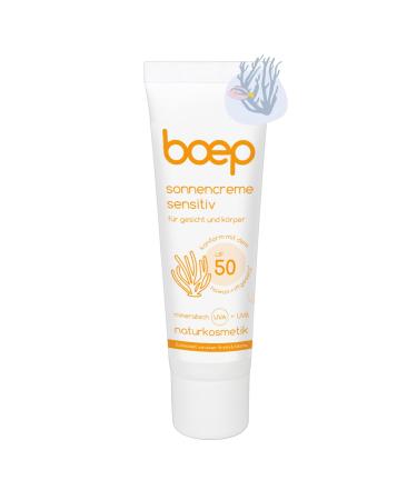 Boep sunscreen sensitive LSF 50 |For face and body |Mineral sun protection for babies children & adults |Mineral sunscreen |For the beach |Vegan natural cosmetics (50ml)