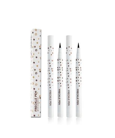 Aaiffey 2 Colors Freckle Pen Waterproof Long-lasting Quick Dry Small Spot Natural Lifelike Freckle Makeup Pen (Dark Brown)