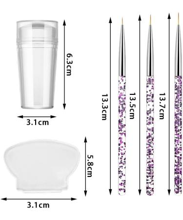8-Piece Nail Art Jelly Stamper Kit with Scraper and Brushes | Clear Silicone Jelly Stamper for French Tip Nails | Manicure Tools - Buy Online on SooperMarket.com