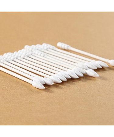 300 PCS White Spiral Lace Wooden Tube Cotton Swabs - Antibacterial & Sterile Cleaning Sticks for Eyes Ears & Makeup - Buy Online on SooperMarket.com