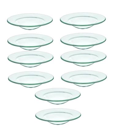 GANAZONO 10 STK fragrant wax-melting waxing plants Oil burner shell clear wax melting tray Round candles Wax melting bowl wax melting shell heating glass aromatic 12x12cmx5pcs transparentx5stk