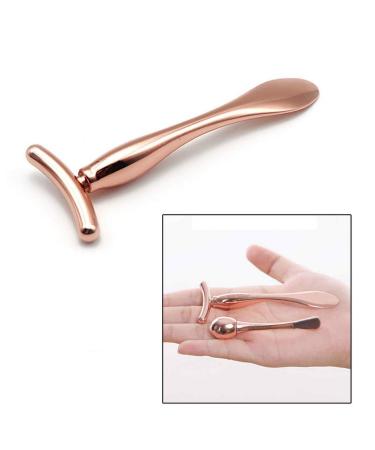 2 Pcs Rose Gold Metal Eye Cream Applicator & Roller Massager Set for Women | Facial Massage Tool for Puffiness & Wrinkles - Buy Online on SooperMarket.com