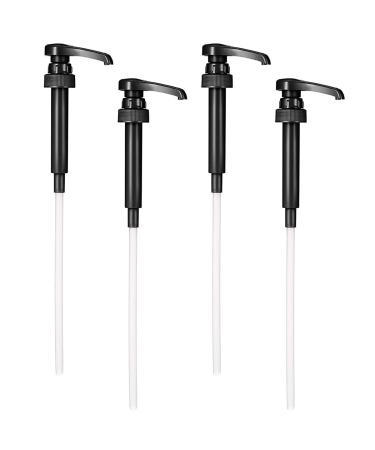 Black Pump Coffee Syrup Pumps - 4 Pcs Coffee Creamer Pump Dispenser Milk Pump for Gallon Black Cherry Juice Bottle Pumps Soda Can Pump - Ketchup Can Pump Half Gallon Pump Squirt Bottle Pump Reluen