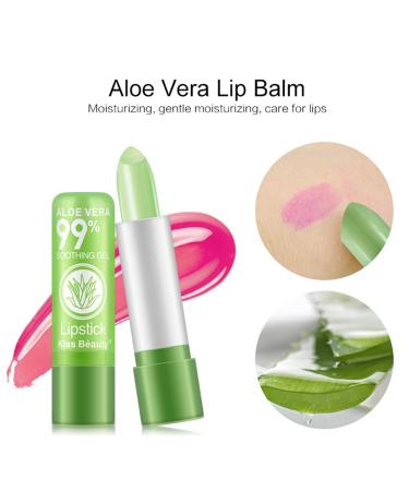 12PC Aloe Vera Lip Balm Set - Natural Color Changing Lipstick Moisturizing Gift for Girls - Buy Online on SooperMarket.com