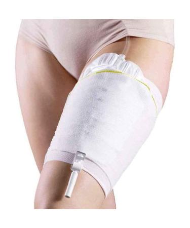 2 Pcs Urine Bag Fixing Sleeve Urine Catheter Bag Holder Catheter Bag Cover Fiber Blends with Outer Stitching Washable and Reusable Weiß Large