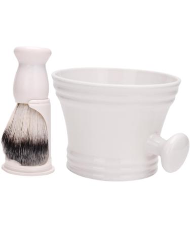 Magidal Cleaning Bowl & Razor Brush Set - Premium Hairdressing Tools Nylon Bristles Perfect Gift for Salon Professionals On-the-Go Shaving Mug in White - Buy Online on SooperMarket.com