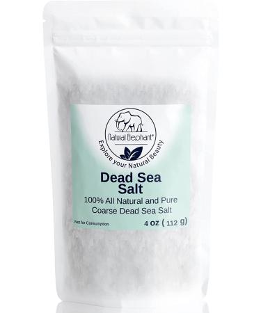 Dead Sea Salt Coarse Grain Travel Size 100% Natural & Pure 0.25 lbs (4 oz) by Natural Elephant