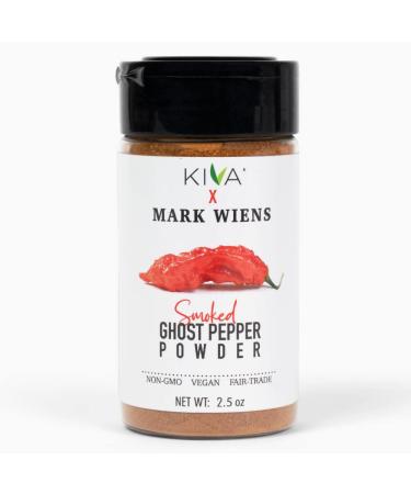 Kiva x MARK WIENS - Smoked Ghost Chili Pepper Powder (Bhut Jolokia) - Non GMO, Vegan, Fair Trade - 2.5 oz