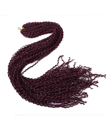 3packs/Lot Eunice Synthetic Crochet Braids Hair Extension Curly Box Braids Wave Thin Box Braiding 28 inch Kunsthaar Braids 28roots/Pack (3 packs) 99J) 28inch (3 packs) #99J