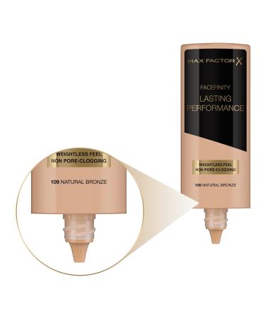 Max Factor Lasting Performance Foundation Natural Bronze 109 - Long-Lasting Weightless Liquid Makeup 35 ml | Perfect Primer for Flawless Skin - Buy Online on SooperMarket.com