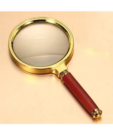70mm 10X Handheld Magnifying Glass Shatterproof Reading Magnifier Real Glass Magnifying Lens with Imitation Mahogany Handle for Science Reading Book Inspection - Buy Online on SooperMarket.com