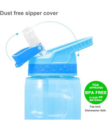 Koohot 22oz Kids Water Bottle - BPA Free, Leak-Proof, Lightweight with Straw Lid and Carry Loop - Mermaid2 Design for Boys and Girls - Buy Online on SooperMarket.com