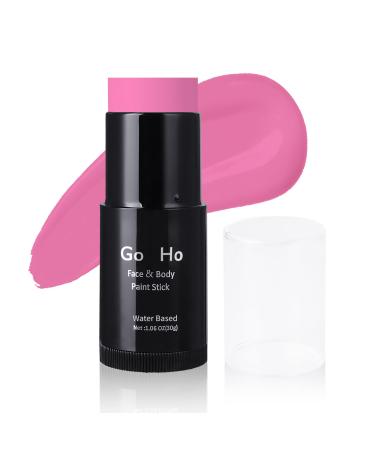 Go Ho Water Based Pink Face Paint Stick Washable (1.06 Oz) Non-toxic Cream Body Paint Full-coverage Face Paint Makeup Stick for Theater Halloween SFX Cosplay