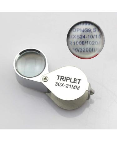 30x21mm Triplet Loupe Jeweller Magnifying Glass Magnifier with Metal Construction and Optical Glass Silver Superior Quality and Creative - Buy Online on SooperMarket.com