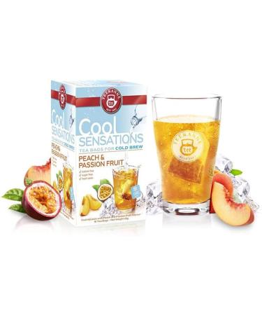 Teekanne Peach & Passion Fruit Cold Brew Tea Infusion Ice Cool Sensations All Natural Real Fruit with Apple Rosehip Hibiscus 18 Teabags - Buy Online on SooperMarket.com