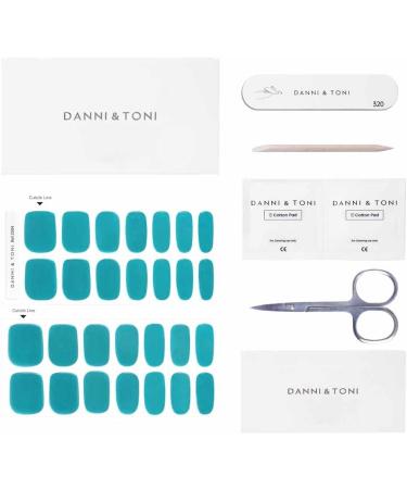 DANNI & TONI Aquamarine Gel Nail Wraps Bundle - 28 Metallic Mirror Self-Adhesive Stickers Set - Buy Online on SooperMarket.com