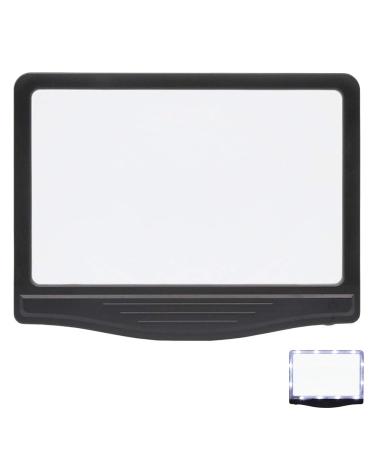4X Large Ultra Bright LED Page Magnifier - Handheld Magnifier for Reading Seniors and Low Eyesight Person for Reading Small Fonts & Low Vision Seniors (Black)