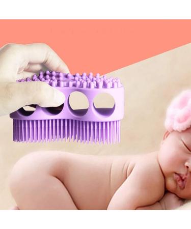 Emoly Soft Silicone Body Brush Scrubber | Exfoliating Skin Spa Massage Glove | Antiskid Finger Sleeve | Blue - Buy Online on SooperMarket.com