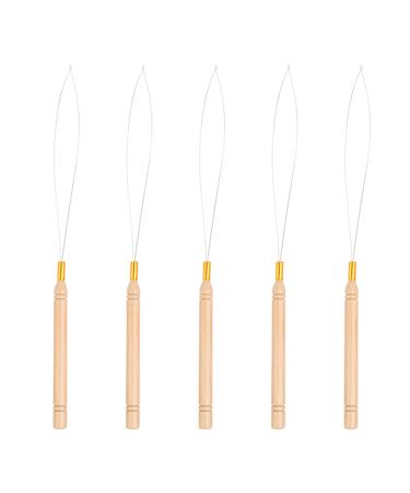 Vlasy 5PCS Hair Extension Loop Needle Threader Pulling Hook Tools Micro Loop Nano Beads Device Hair Extension Threader for Hair or Feather Extensions