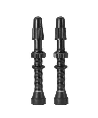 Sioppkik 2 pieces Village Bicycle Tubeless Presta Aluminum alloy 54 mm tire valve Bicycle Presta valve bicycle bike valve tubeless for street MTB tires black