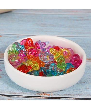 Mini Acrylic Baby Pacifiers - 100 Pcs Birthday Party Decorations & Baby Baptism Favors - Colorful Transparent Mix - Buy Online on SooperMarket.com