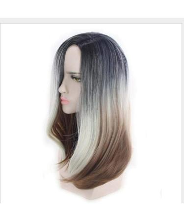 BGHJUE Halloween Wig - Long White Highlights Human Hair Weave Bundles with Closure | Brazilian Straight Non-Remy Hair Extensions - Buy Online on SooperMarket.com