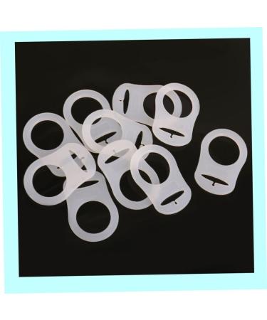 SouiWuzi 10pcs Ring Button Pacifier Adapter | White Silicone Baby Dummy Holder & Clip | International Shipping Available - Buy Online on SooperMarket.com
