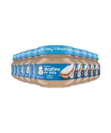 Gerber Baby Foods 2nd Foods Meat Turkey & Gravy Mealtime for Baby 2.5 Ounce Jar (Pack of 10)