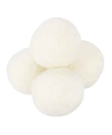sourcing map 4 Pcs Wool Dryer Balls 1.6 Inches Wool Laundry Dryer Balls for Reducing Clothing Static and Wrinkles White 1.6" White