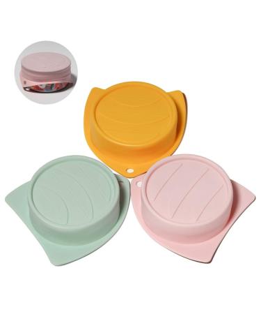 NA 3 Pcs Pet Food Cans With Silicone Lids for Safe Installation of Various Sizes of Dog And Cat Food Cans Can Lids Dog Food Lids for Tins Plastic Lids for Tin Cans