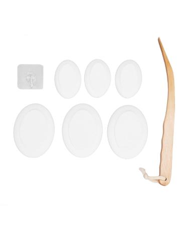 Lotion Applicator with 6 Replacement Heads - Long Handle Shower Back Scrubber for Men and Women - Professional Back Brush for Home Use - Buy Online on SooperMarket.com