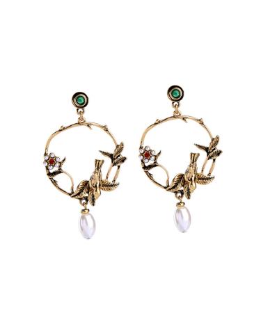 PACKOVE Circle Earrings Fashion Earrings Women Earrings Flower Earrings Vintage Accessories
