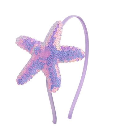 Totelux Starfish Headband Sequins Star Hair Band for Women Girls Hair Accessories Birthday Wedding Party Supplies (Light Purple)
