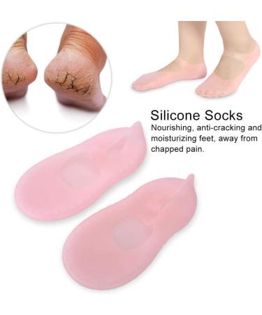 Buy Aluminum Silicone Spa Socks - Moisturizing & Peeling Foot Care for Soft Smooth Feet - Unisex Pink - Buy Online on SooperMarket.com