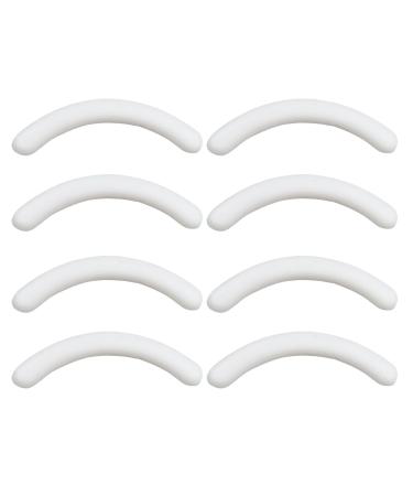 8Pcs Silicone Eyelash Curler Pads Eyelash Curler Refill Pads Replacement Pads for Eyelash - White