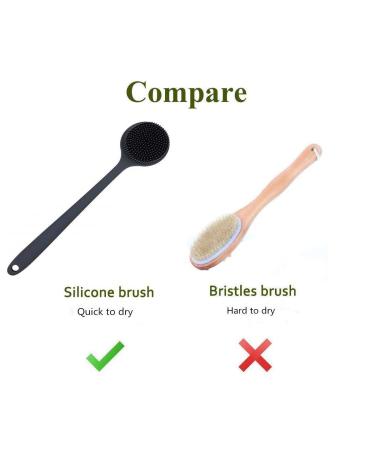 Cinlitek Long Handle Silicone Body Scrubber for Shower - Back Brush and Exfoliator - Buy Online on SooperMarket.com