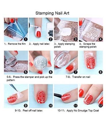 Floral & Geometric Nail Art Stamping Kit with Rhinestones & Mandala Dotting Pen - Manicure DIY Set - Buy Online on SooperMarket.com