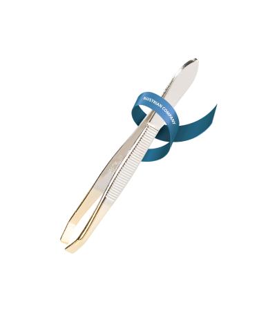 REMOS Tweezers with Cranked Straight & Gold Plated tip 8 cm