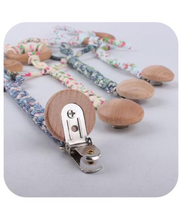 Tian-K Handmade Beech Wood Pacifier Chain Clip - Eco-Friendly Cotton Woven Baby Dummy Leash - Buy Online on SooperMarket.com