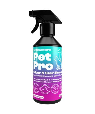 Dirtbusters Pet Pro Stain & Pet Odour Eliminator Spray Powerful Dog & Cat Urine Enzyme Cleaner Use to Clean Pet Stain and Odour Remover for Carpet Fabric & Upholstery Fig (500ml)