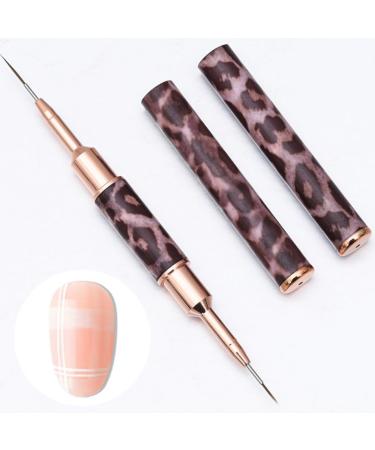 minkissy Nail Polish Acrylic Nail Art Brush Nail Art Liner Pen Double-end Nail Liner Pen Nail Drawing Liner Brush Nail Liner Pen for Drawing Nail Art Pen Leopard Print Metal Line Pen - Buy Online on SooperMarket.com