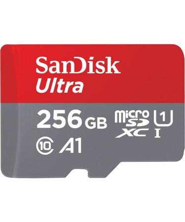 SanDisk 256GB Ultra microSDXC UHS-I Memory Card with Adapter - Up to 150MB/s, C10, U1, Full HD, A1, MicroSD Card - SDSQUAC-256G-GN6MA New Generation 256GB